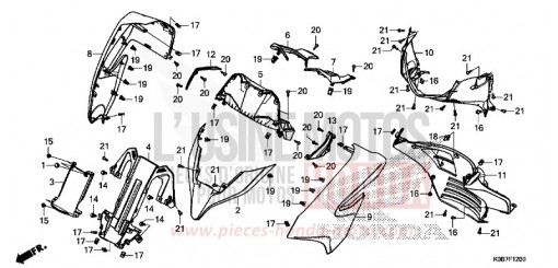 GAINE DE PROTECTION AVANT/TABLEAU DES COMPTEURS NSS300AK de 2019